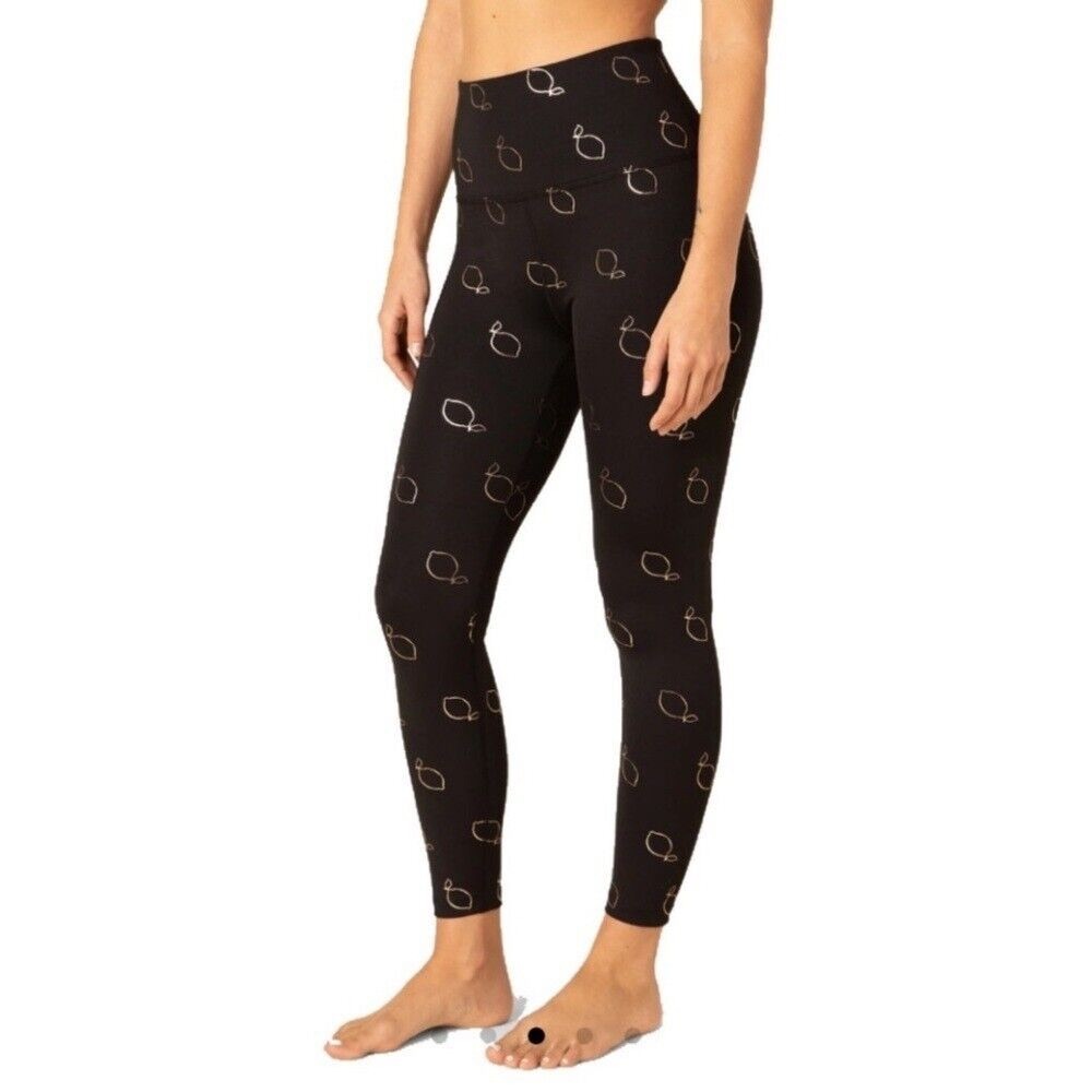 Beyond Yoga Lemon Sparkle High Waist Midi Legging Black/Rose gold